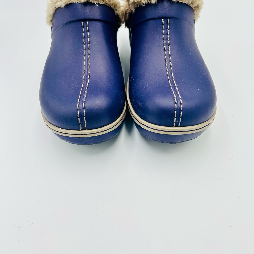 Crocs shoes Eva Cobbler Faux Fur Lined Mule Clogs cozy shoes Purple Women Size 8 - Picture 6 of 9
